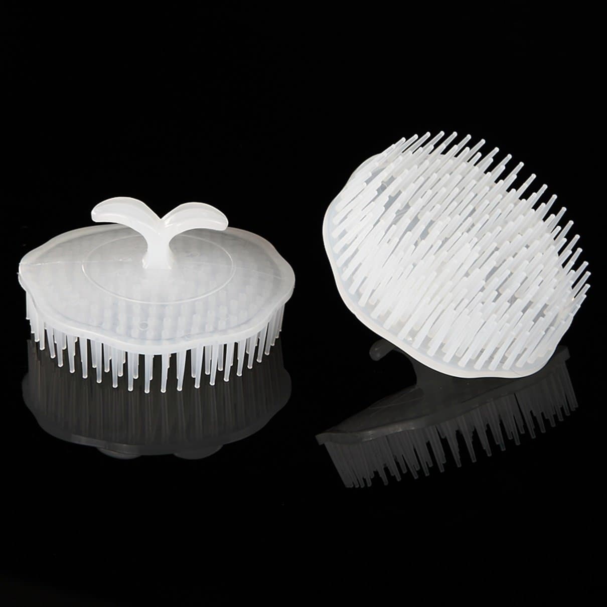 1 Sets (2Pcs/Set) Combs Hair Brush Salon Styling Tools Scalp Massage Comb Shampoo Washing Hairbrush Hairdressing Cleaning Pocket Long Round Handle Holder Dainty Popular Beard Natural Girl Travel Kit