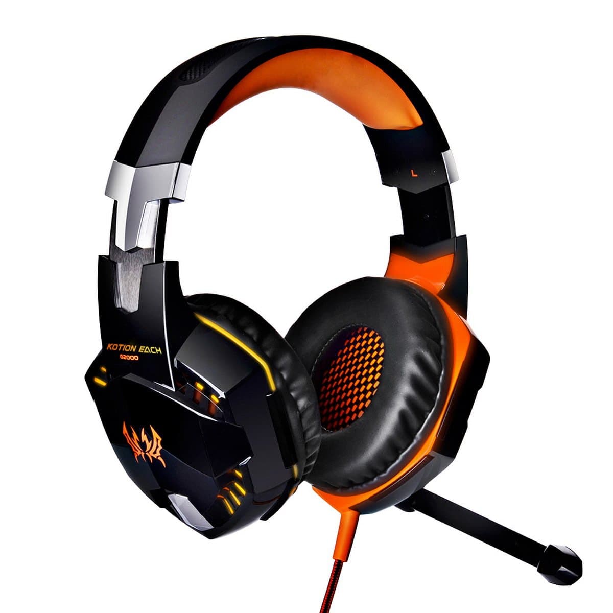 Mecoco Gaming Headset Stereo USB LED Lighting Headphone with Mic for PC Laptop Tablet