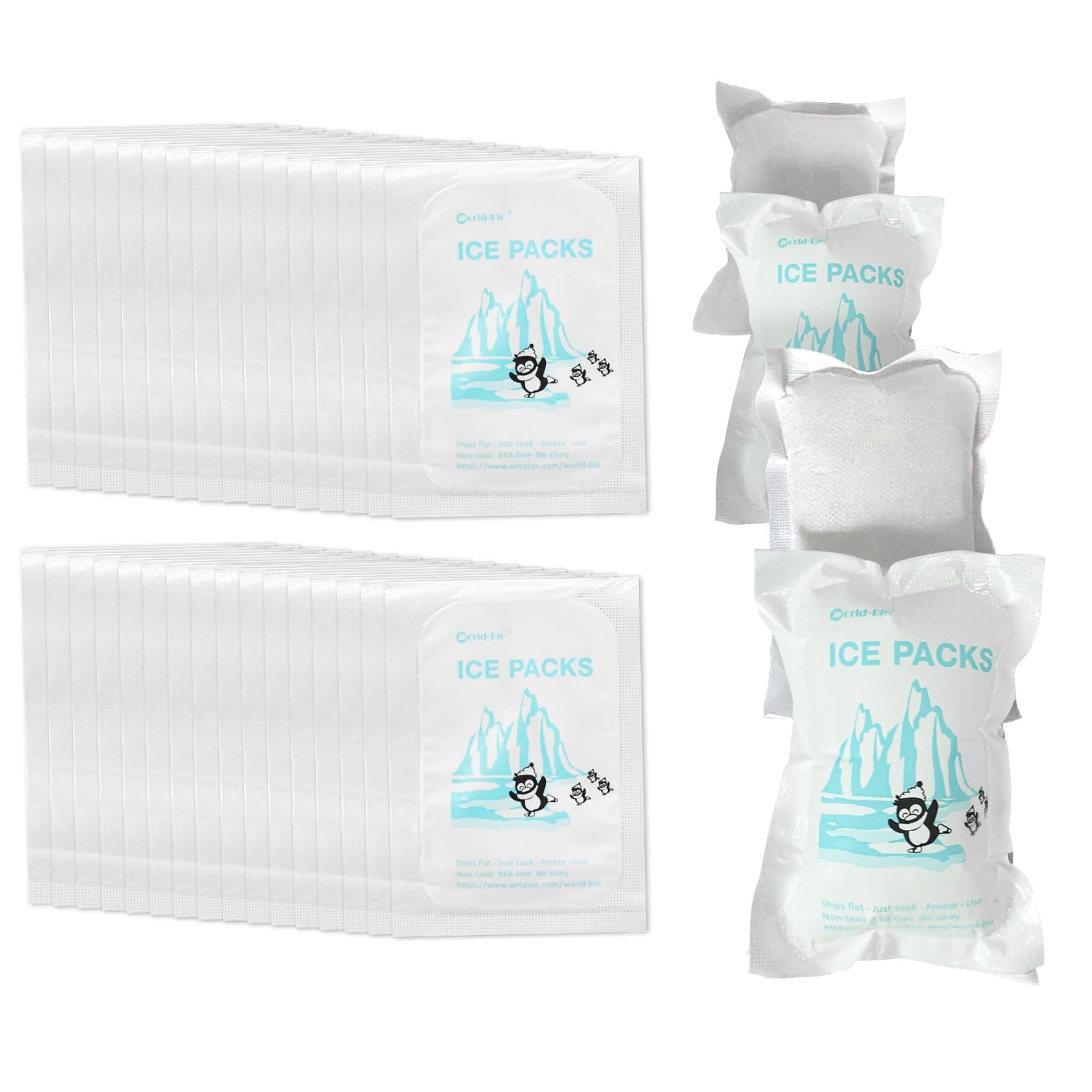 Shipping Ice Packs Reusable Small Dry Ice Pack Sheets 48 PCS, Ice Pack for Shipping Frozen Food Keep Food Fresh and Beverage Cold, Frozen Gel Packs Ice Brix for Coolers, 3.5 oz Capacity, 4.7" x 3.3"