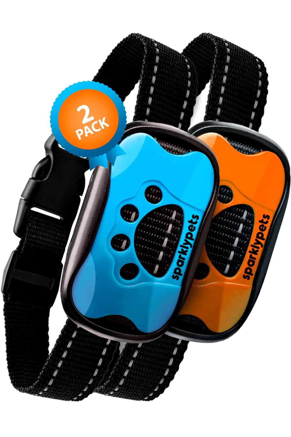 Humane Dog Bark Collar 2 Pack Anti Barking Training Collar Vibrating, No Shock Stop Barking for Medium Large Dogs Excessive Barking Pet Corrector