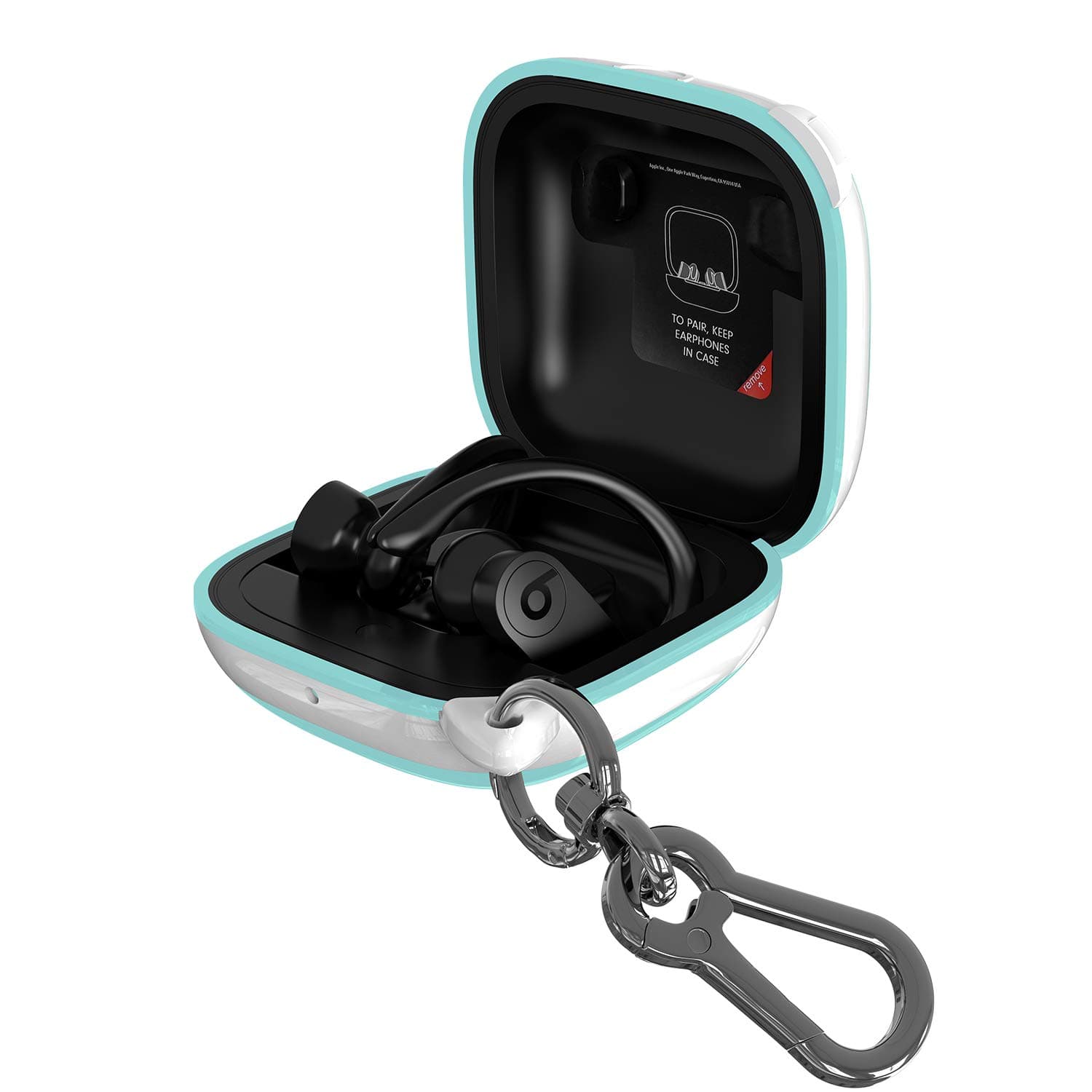 Cover Compatible with Powerbeats Pro Case, Full Protective Shockproof Anti-Slip Silicone Case for Beats Powerbeats Pro 2020 (White Edge+Light Green)