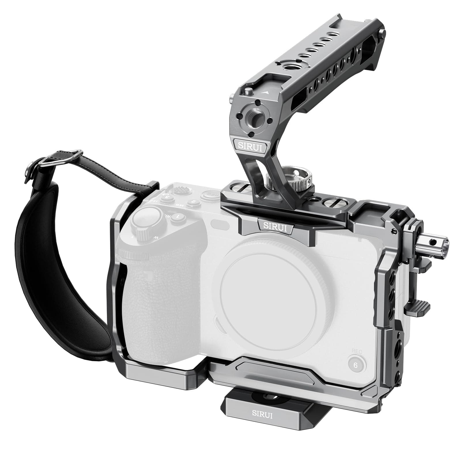 SIRUI Camera Cage Kit for Sony FX 3 FX30 with Top Handle Wrist Strap Cable Clamp for HDMI NATO Rail, QR Plate for Arca-Swiss, Modular Design Compatible with Sony XLR Handle, Grey