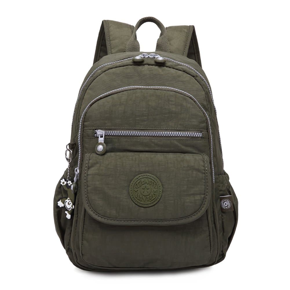 Mini Classic Backpack Nylon Travel Daypack Junior School Bagpack Waterproof, Army Green, One Size, Traveling