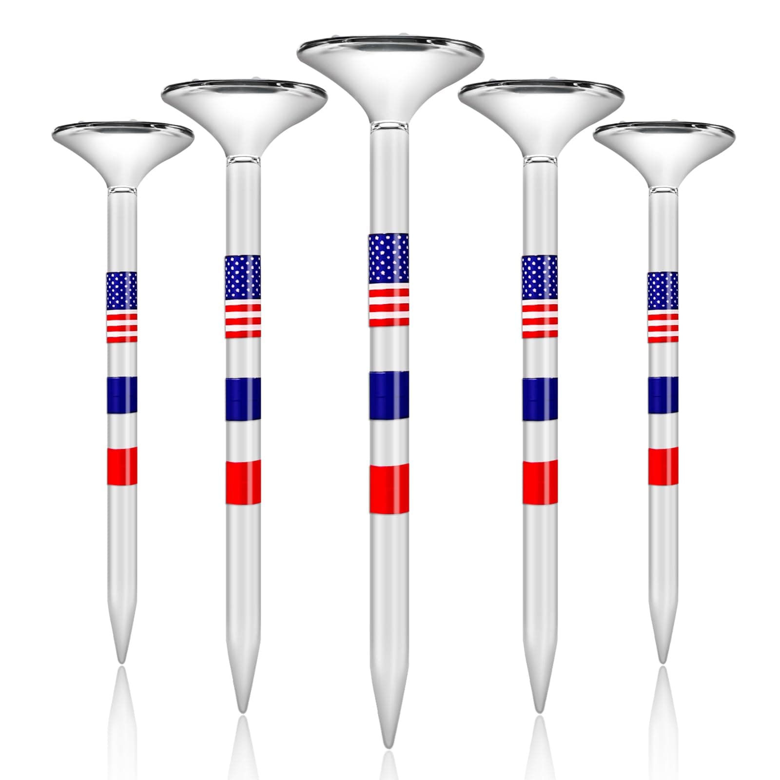 Premium Golf Tees, 3 1/4'' Unbreakable Transparent Plastic Golf Tees, Reduces Friction & Side Spin, Golf Accessories Gift for Men American Flag（50 Count）
