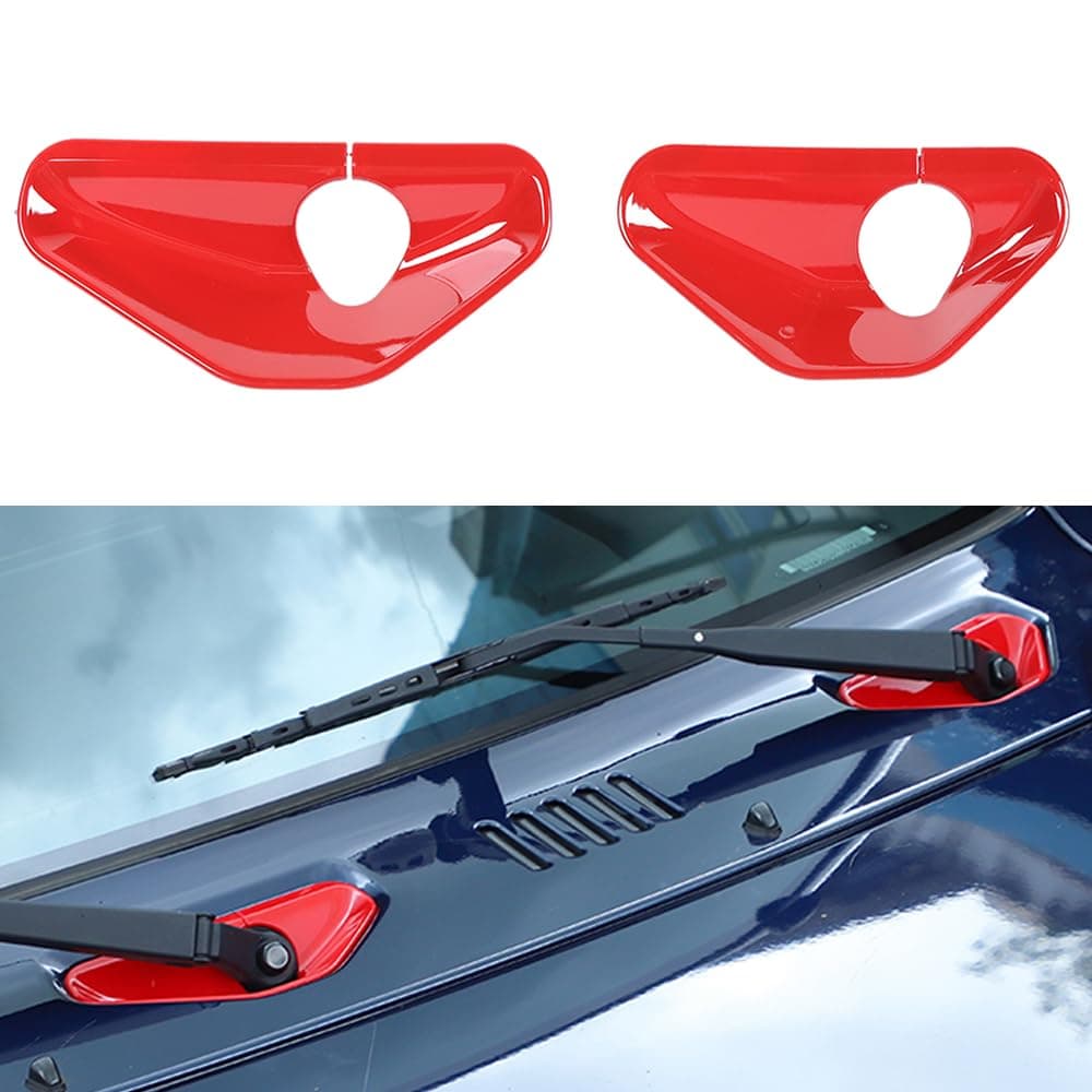 Front Wiper Base Cover Trim Windshield Wiper Base Panel Sticker for Suzuki Jimny 2019 2020 2021 2022 2023 2024 Exterior Accessories (Red)