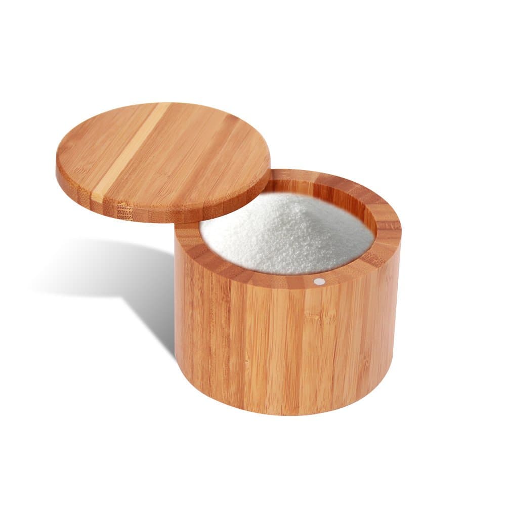 Everything Bamboo Salt, Condiment & Herb Box Container with Magnetic Lid for Secure Storage