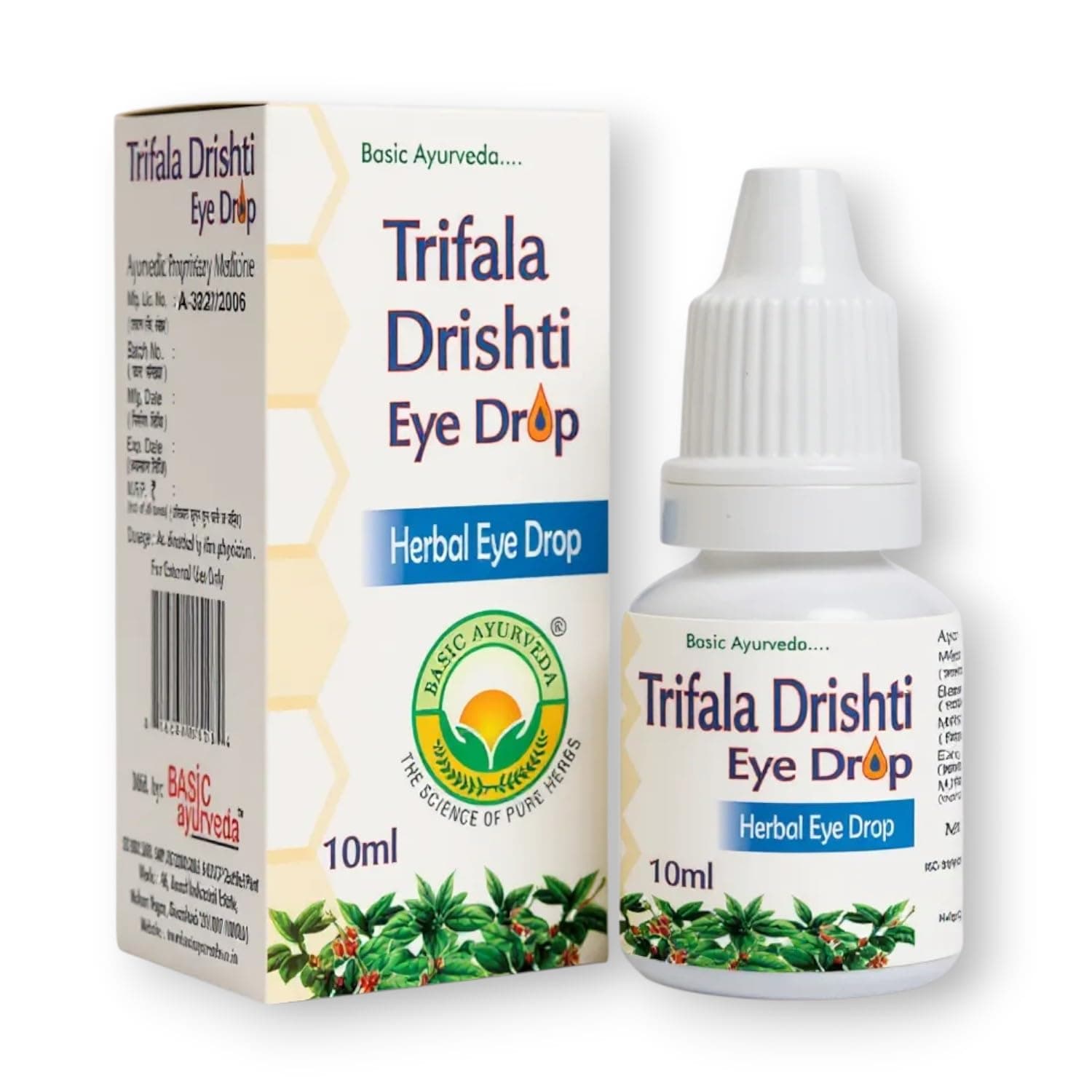 Basic Ayurveda Triphala Drishti Eye Drop 10ml – Pack of 5 | Ayurvedic Formula with Triphala and Honey | Cooling Support for Daily Use