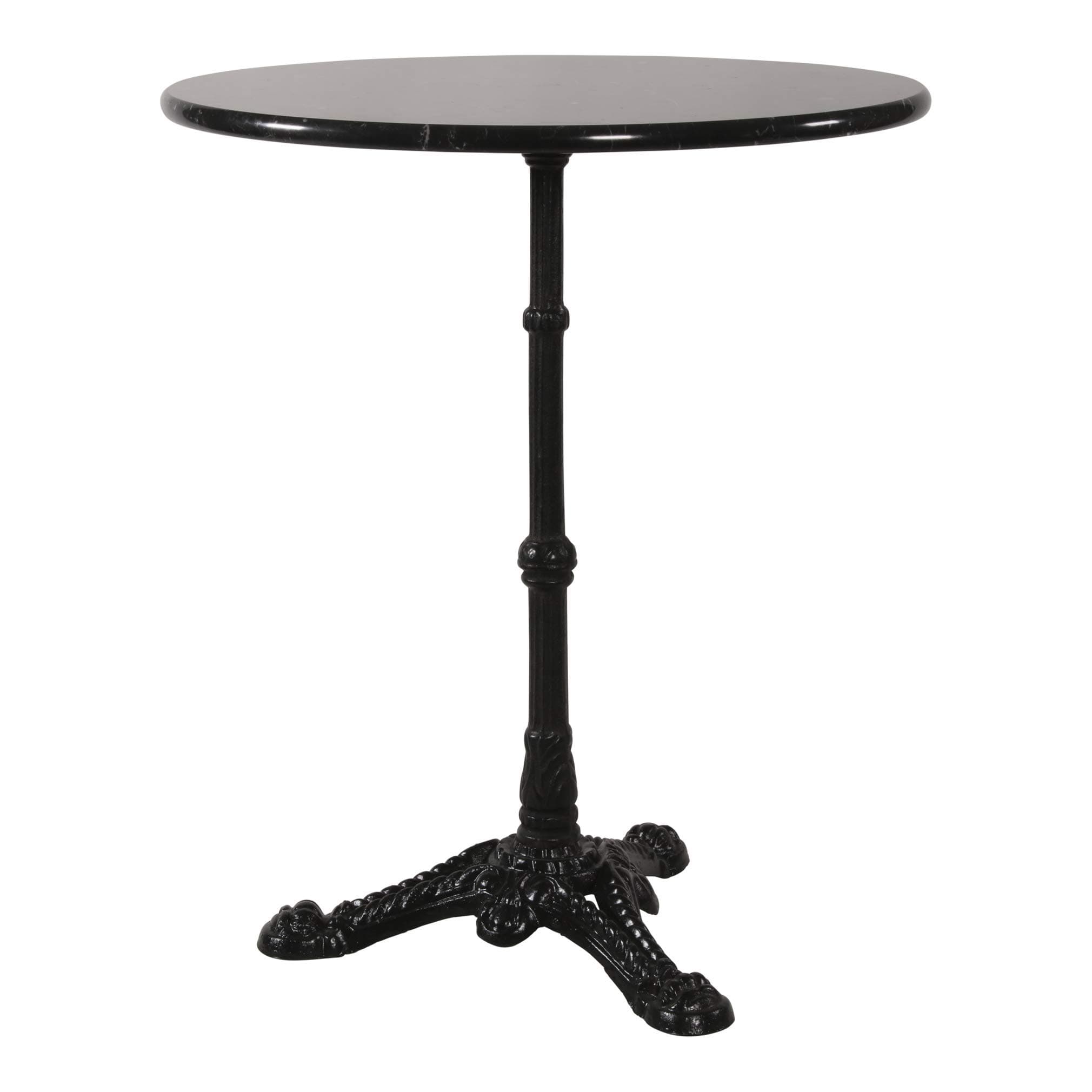 Bistro Table Marble Top Cast Iron Base Diameter 60 x 73 cm Black