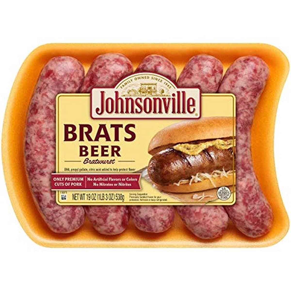 Johnsonville Beer Brats, 5 Count, 19 oz