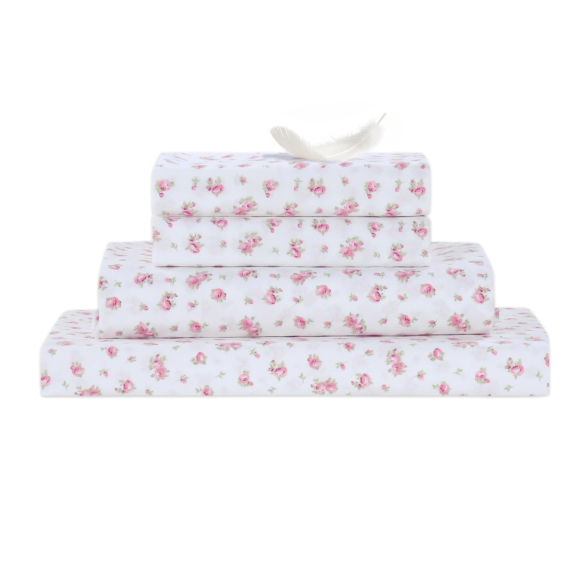 Modern Threads Soft Microfiber Printed Sheets - Luxurious Microfiber Bed Sheets - Includes Flat Sheet, Fitted Sheet with Deep Pockets, & Pillowcases Ivory King