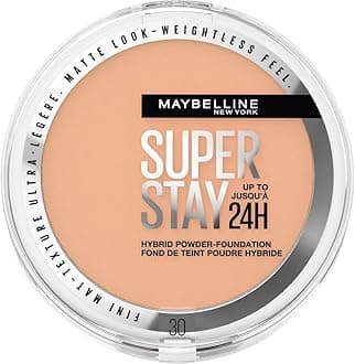 Powder Foundation, Long-lasting 24H Wear, Medium to Full Coverage, Transfer, Water & Sweat Resistant, SuperStay 24H Hybrid Powder Foundation, 30
