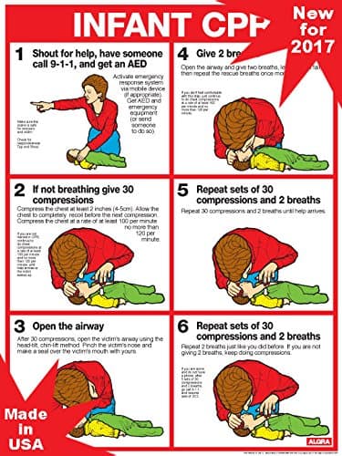 ALGRA CPR for Infants 18" X 24" Laminated Poster 2017 Standards