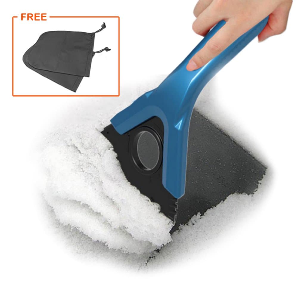 Ice Scraper, Winter Car Snow Removal,Ice Deicing Scraper,Stainless Steel Snow Remover,Heavy-Duty Frost,Snow Removal Clean Tools for Car Windshield and Window with 2 Car Side Mirror Snow Covers