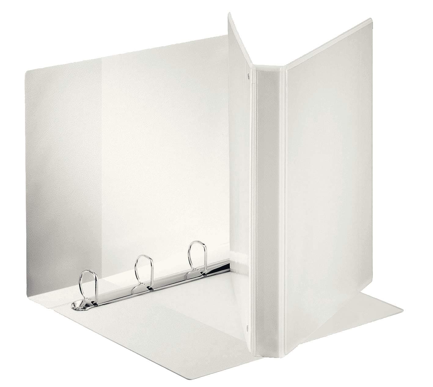 Esselte Leitz Customisable A4 4-Ring Binder with Storage Pockets and Plastic Cover 20mm white