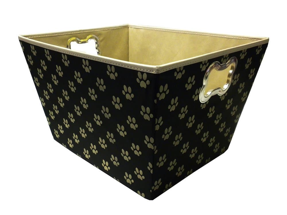 Multi-Storage Paw Print Tote Bin (Black, Large)
