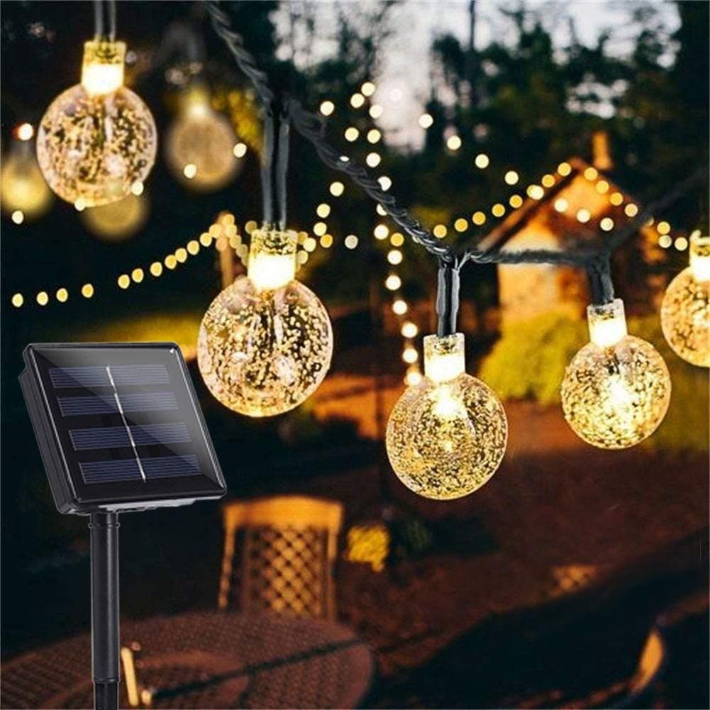 Garden Solar Lights, 50 LED 24ft 8 Modes Waterproof String Lights Outdoor Fairy Lights Globe Crystal Balls Decorative Lighting for Garden Yard Home Party Wedding Christmas Decoration