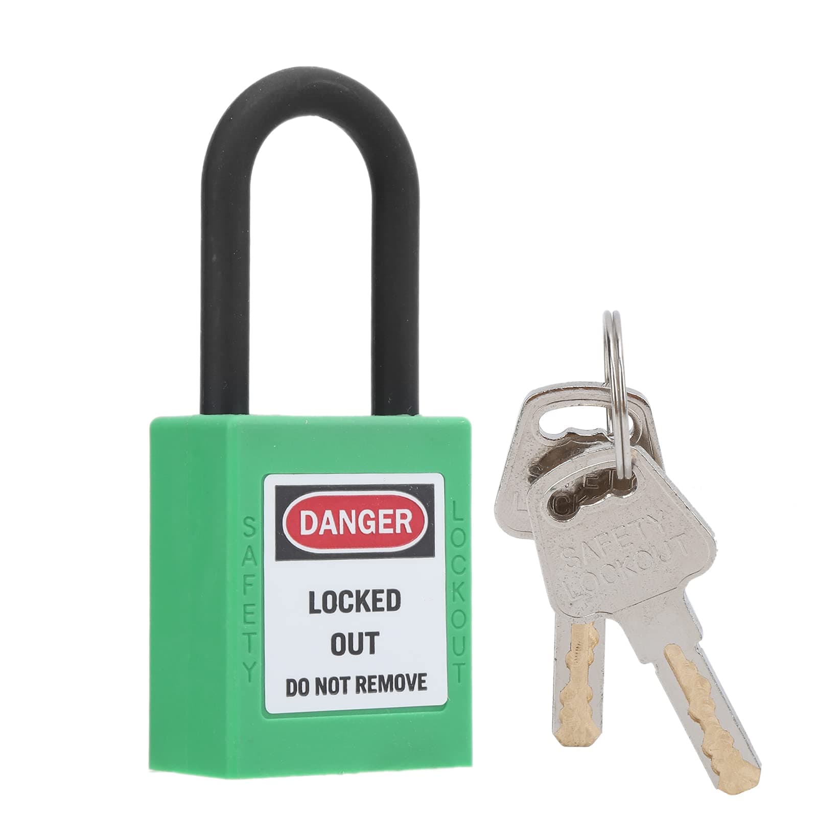 Safety Lockout, Shackle Lock Security Padlock Isolation Lock 38mm/1.5in Insulation Portable for Factories(green)