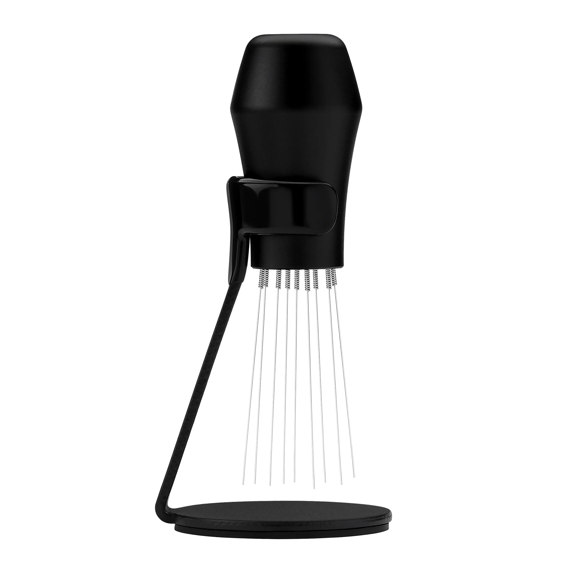 Normcore WDT Distribution Tool with Stand V3-9 Prong Needle Espresso Stirrer - 18 Needles 0.25mm / 0.3mm Thick Spring Wires - Weiss Distribution Technique - Anodized Aluminum Handle