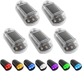 Solar Powered Cab Lights, New No Drill Solar Powered Cab Lights for Truck, IP68 Waterproof Wireless Cab Marker Roof Lights, LED Lights Vibration Sensor Roof Lights App Control (Colorful Light, White)