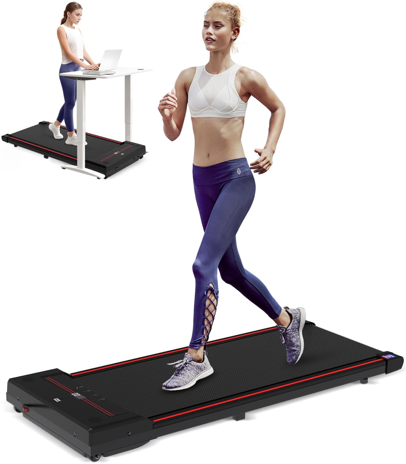 Sperax Portable Office Treadmill, black/black