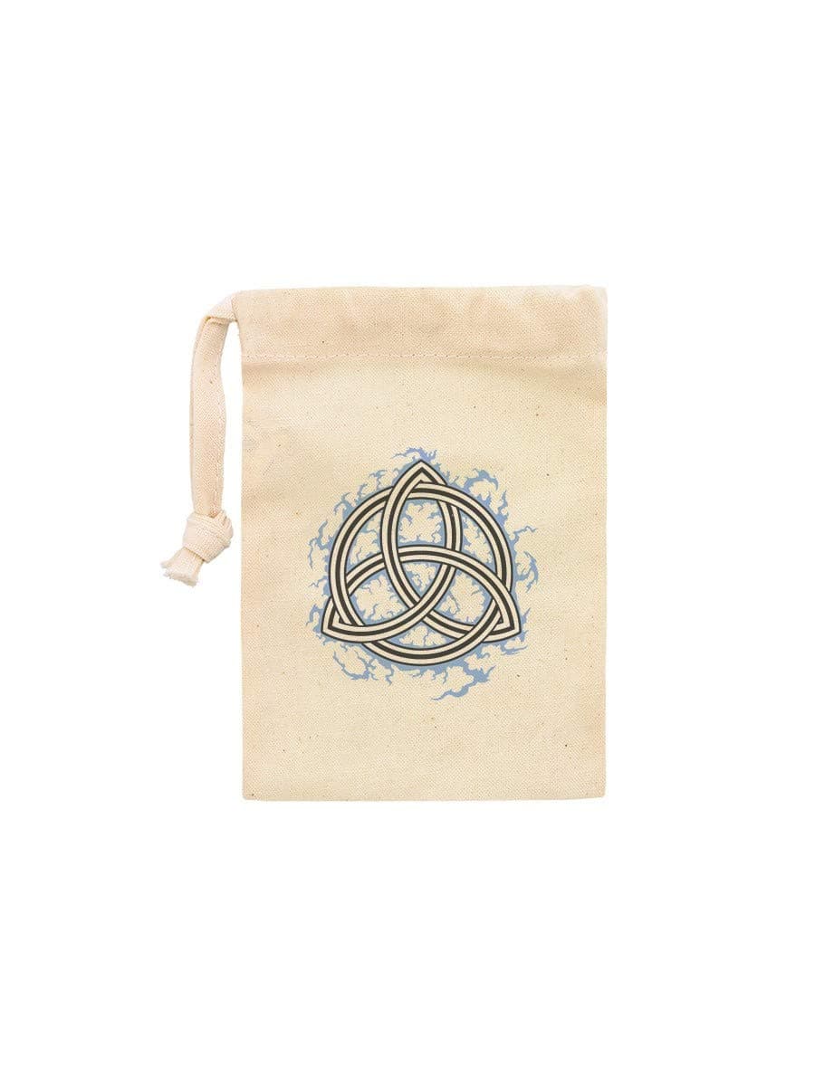 Triquestra Small Crystal/Dice Drawstring Bag Cream 10x13cm