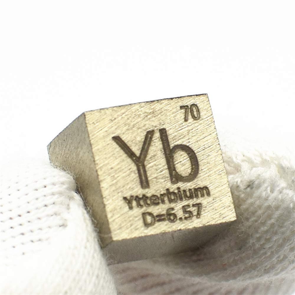 10mm Ytterbium Element Cube for Element Collection 0.39" YB Density Cube Periodic Table Collect DIYs Biz Gift