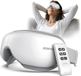 RENPHO Eye Massager with Remote, Heat, Compression, Birthday Gifts for Women Men Her Him, Eyeris 1 Sleep Mask FSA HSA, Headache Massager Scalp for Strain Relief, Migraine Relief, Reduce Stye Eye