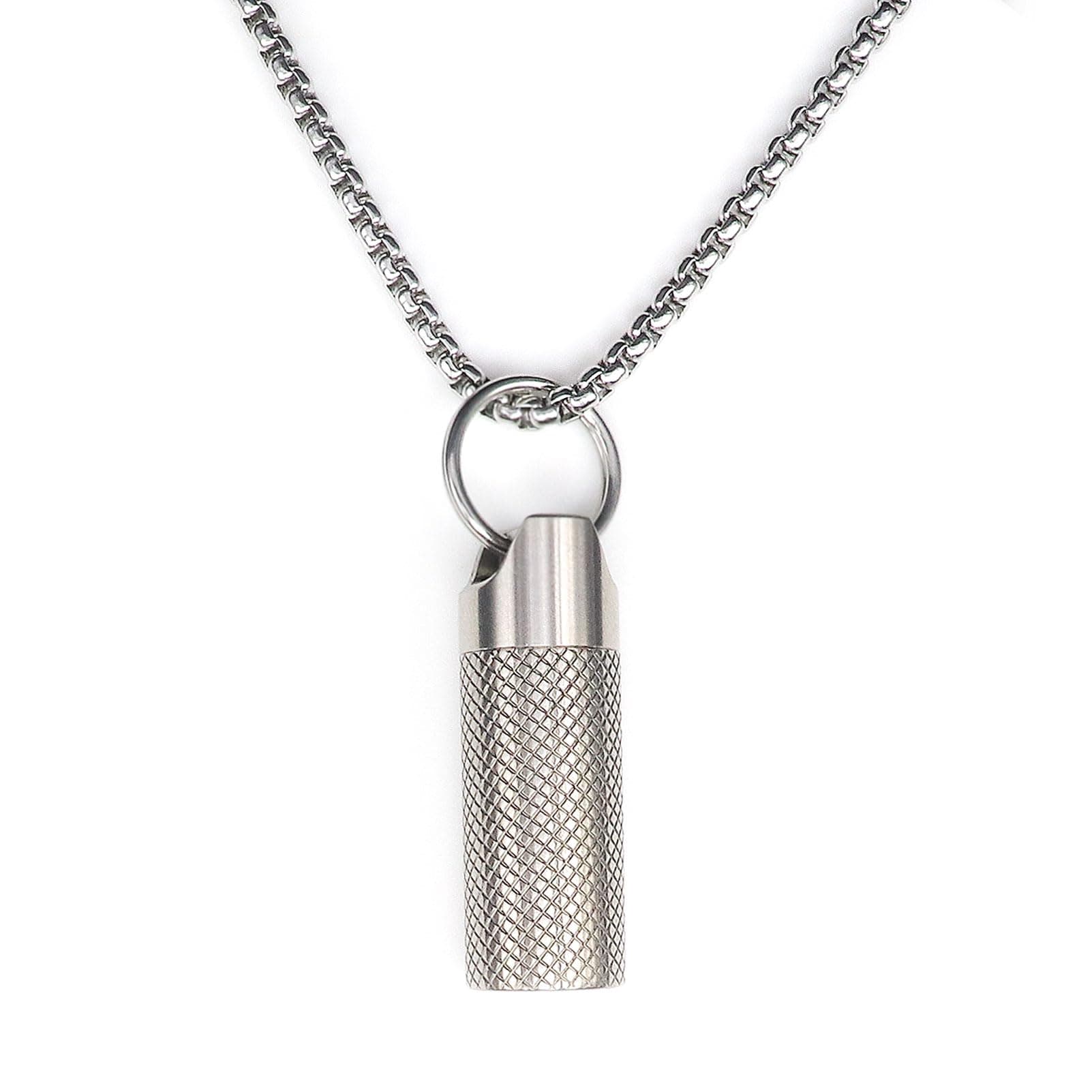 Small Pill Case Mini Titanium Pill Holder Necklace Waterproof Nitro Pill Holder Lightweight Small Keychain Pill Case Necklace for Men & Women Gifts