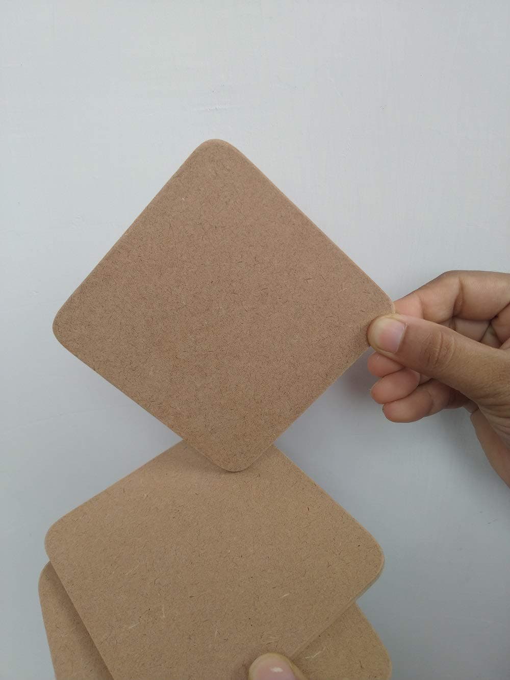 T One Woods Plain Square MDF Decoupage Work DIY Crafts Coasters (4inch)(Brown) -12 Pieces
