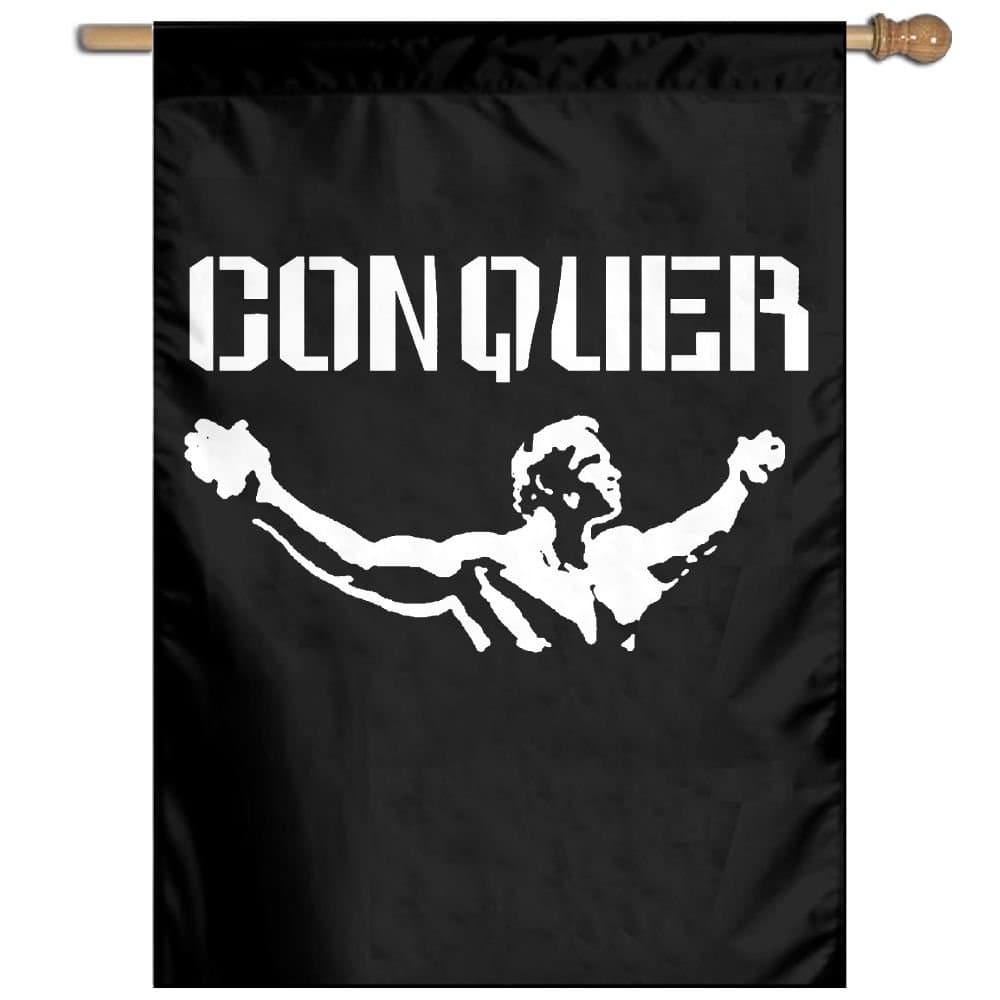 Conquer Pose Gym Lifting 100% Polyester Fabric Home Flag 27x37"