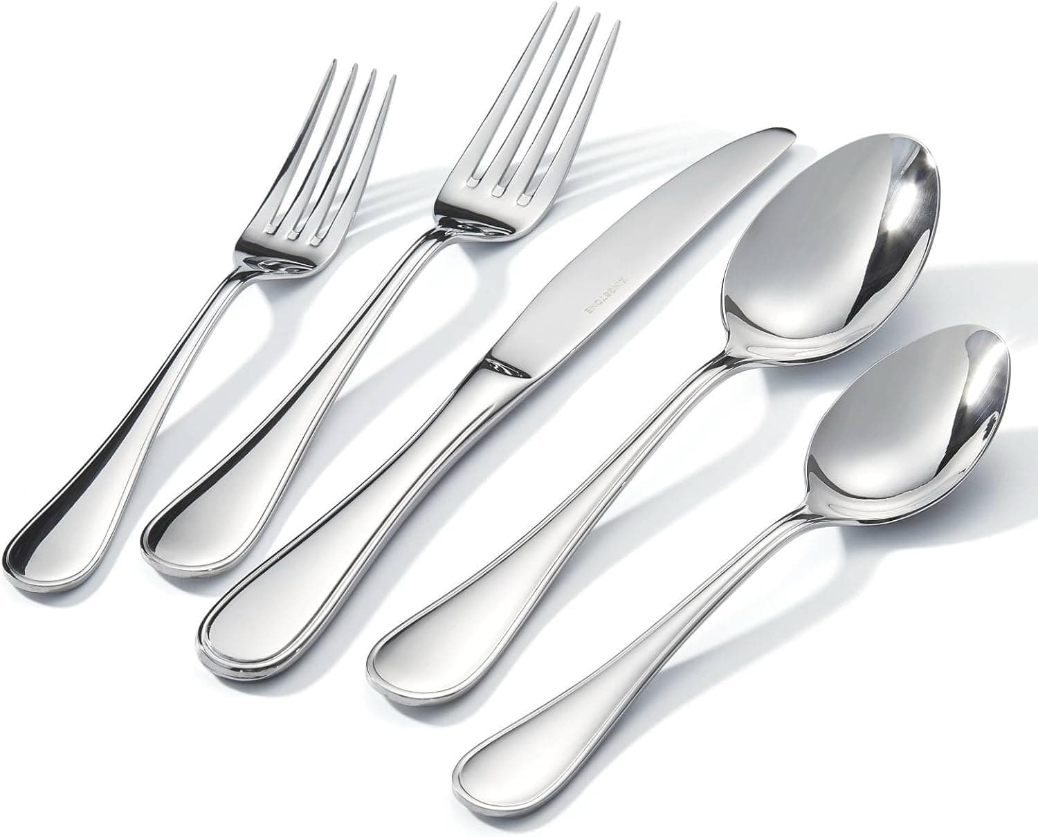 KINGSTONE 30 Piece Teardrop Silverware Set for 6, 18/10 Stainless Steel Flatware Set, Modern Design Cutlery Set for Home/Hotel/Wedding,Mirror Polished and Dishwasher Safe
