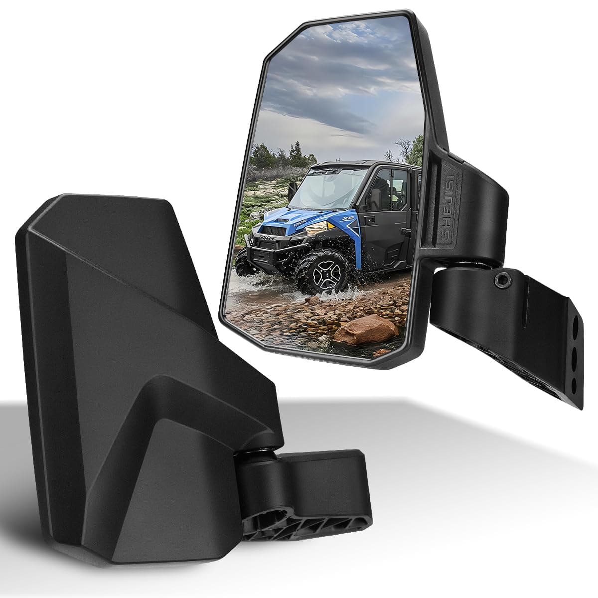 Ranger Side View Mirrors Door Mounted, The Spring Back Feature Allows Easy Reset After Fold, SHEJISI Upgraded UTV Mirrors for Full Door 2018-2024 Polaris Ranger Crew SP XP 570 1000, Polaris NorthStar