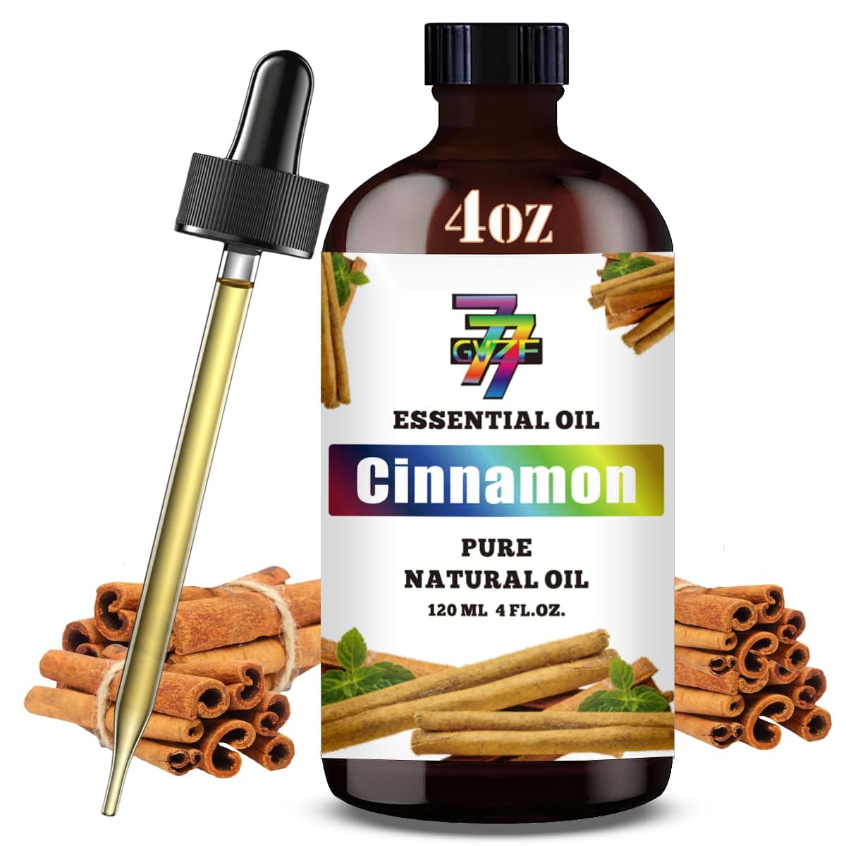 Aromatherapy Fragrance Oil 4 fl oz (120 ml) - for diffusers, humidifiers, DIY Candles, soap, and Cleaning Products, Home, Office, Yoga, and Gifts - Cinnamon Essential Oil Scented