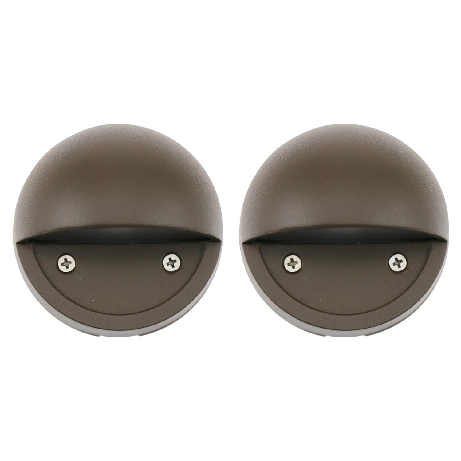 Lumina Lighting® 2W Landscape Deck Lights (2 Pack) | Low Voltage Landscape Lights Waterproof - Outdoor Patio Step Deck Lighting 12V 3000K Replaceable G4 LED Bulb Included DSL0103-BZLED2 (Bronze)