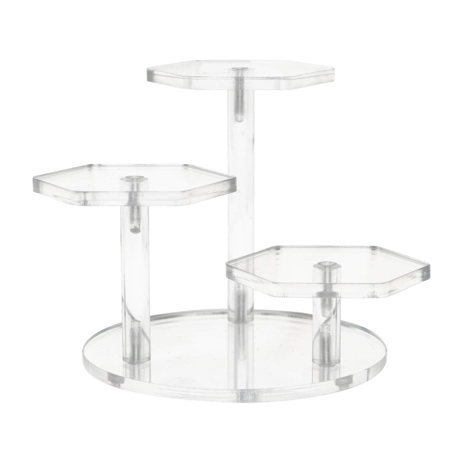 YARNOW Clear Acrylic 3-Tier Display Stand Acrylic Riser Display Shelf for Action Figures 3 Step Acrylic Wallet Display Organizer Holder