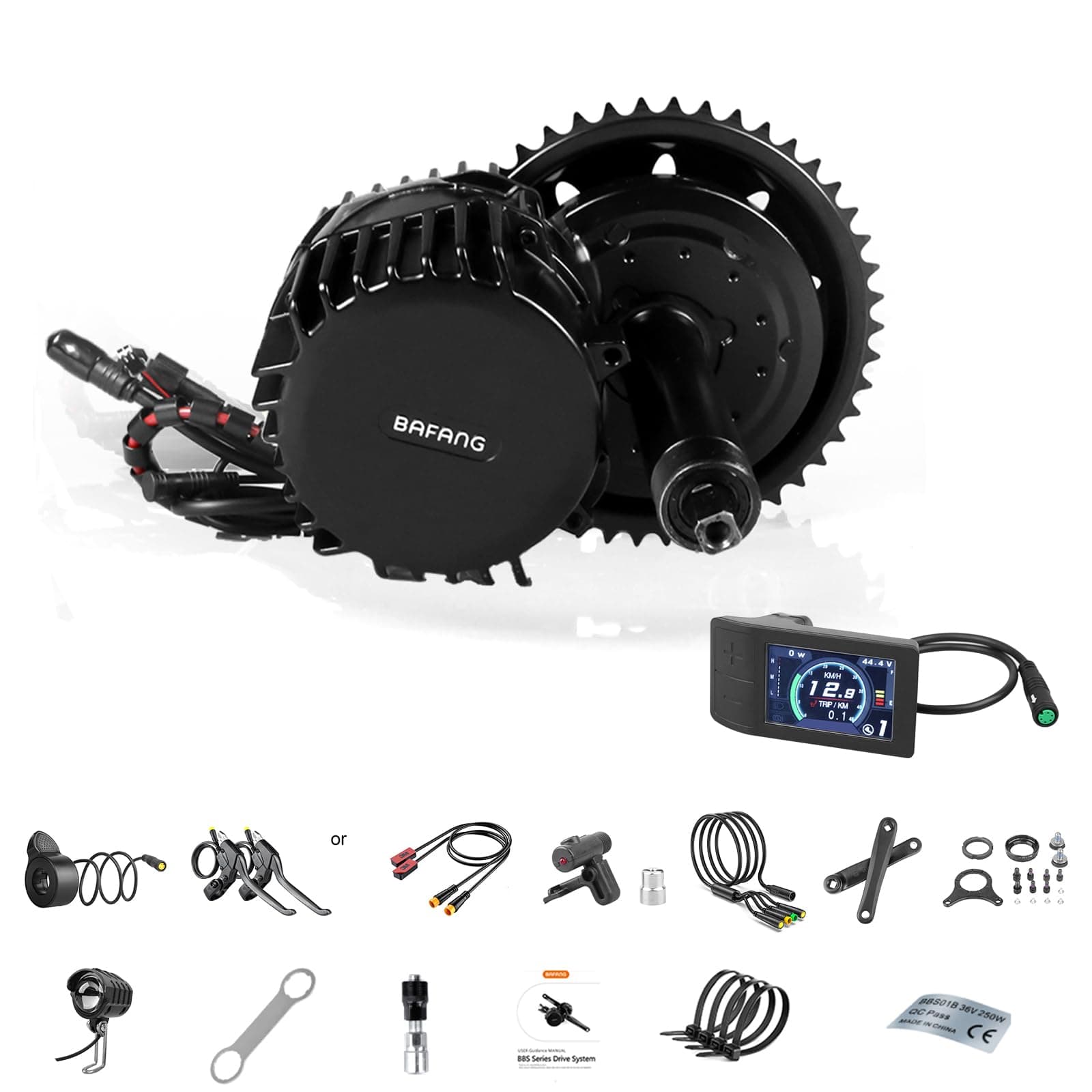 1000W Mid Drive Kit,Bafang BBSHD BBS03 Ebike Conversion Kit with Display,48V 8Fun Electric Bike Conversion Kit for Moutain Road Bike(500C,No Battery)