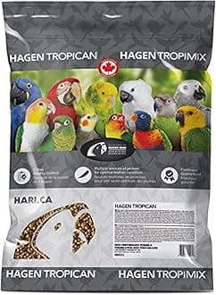 Tropican Bird Food, Hagen Parrot Food with Peanuts & Sunflower Seeds, Parrot Granules, High Performance 4 mm, 25 lb Bag