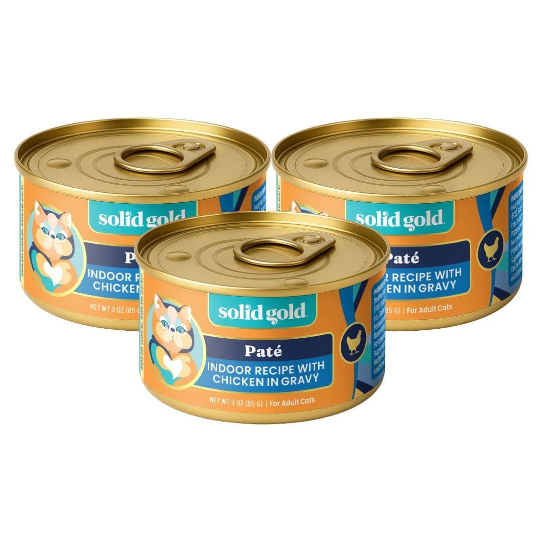 Solid Gold Wet Food Pate Flavorful Feast - 3 Count Sample Pack - Canned Cat Food Made with Real Chicken - Grain Free for Sensitive Stomach & Healthy Living