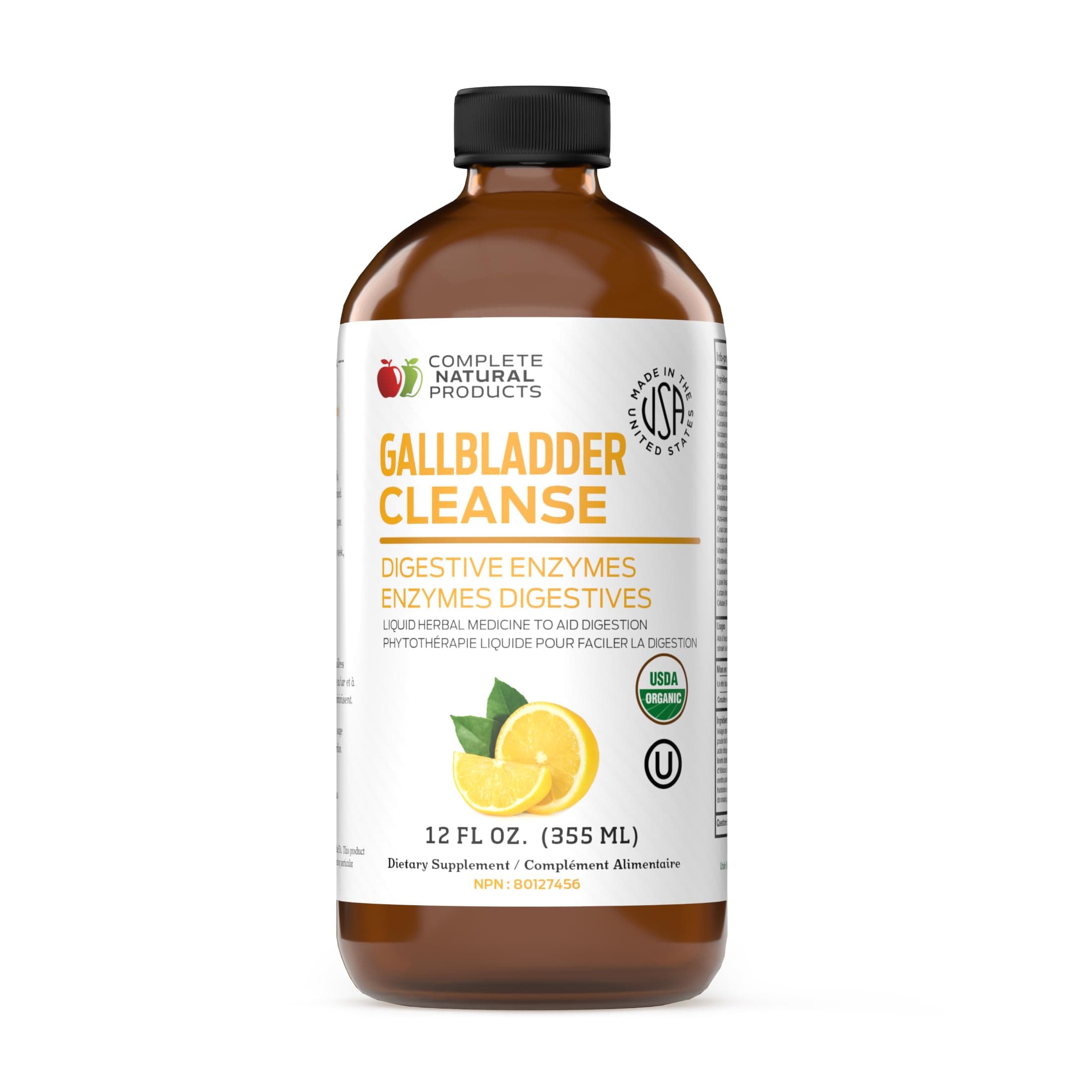 Complete Natural Gallbladder Complete - Liquid Supplement for Gallbladder Support, Liver Cleanse, and Digestive Health with Apple Cider Vinegar, Turmeric, Beet, Digestive Enzymes, Milk Thistle - 12oz
