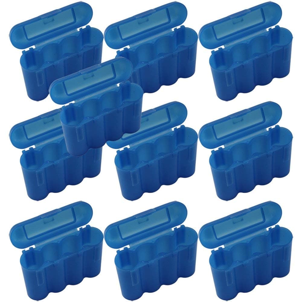 AA AAA CR123A Blue Battery Holder Storage Case 10 Cases