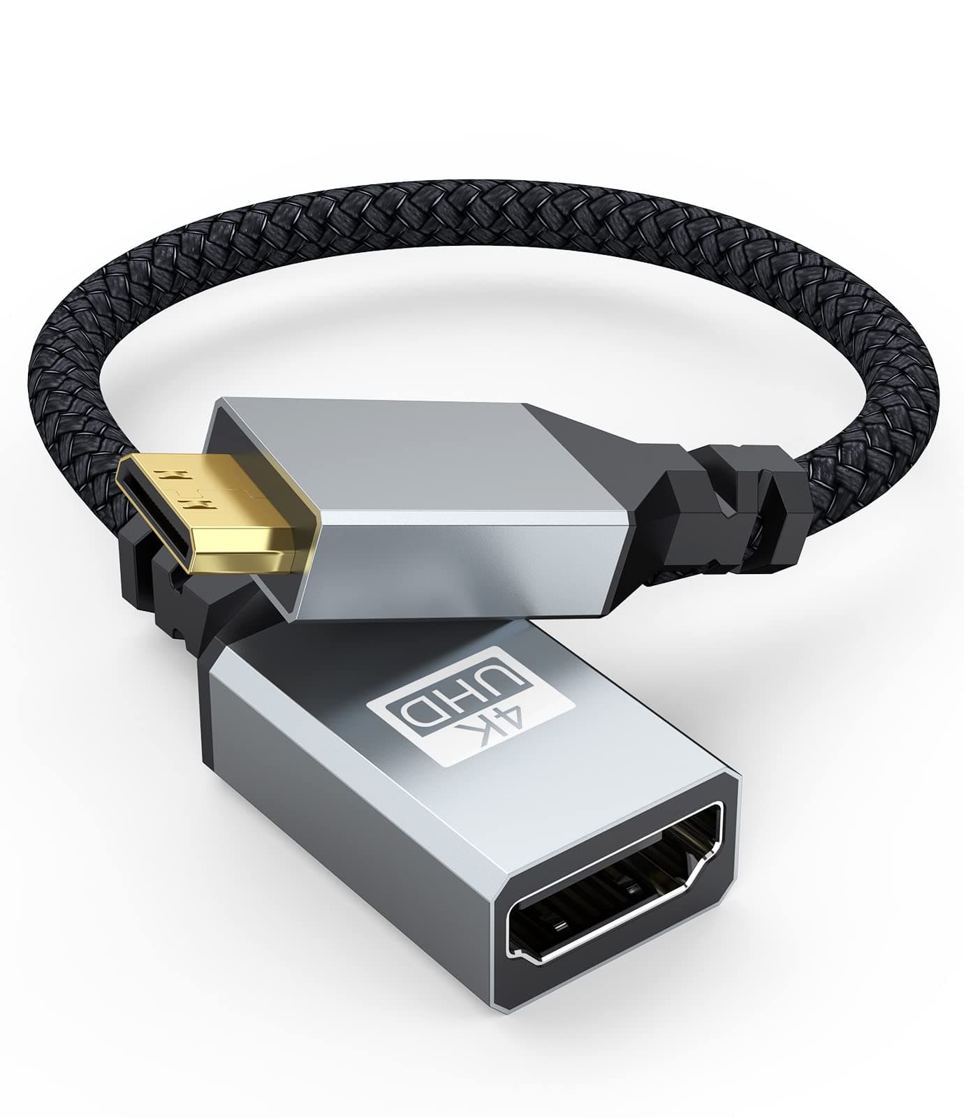 CLAVOOPMini HDMI to HDMI Adapter CM019 (Grey, 1 Pack)