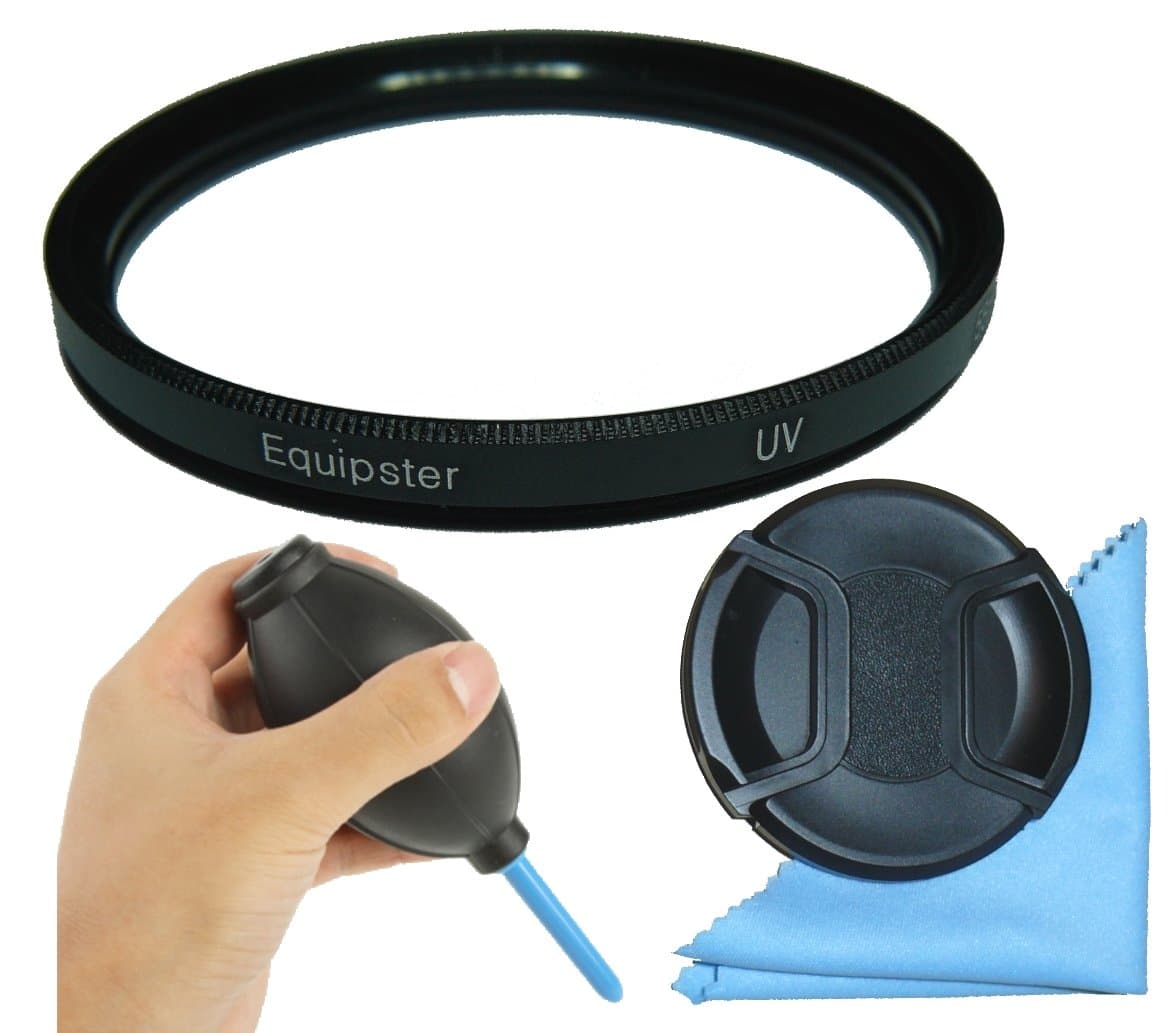equipster UV Filter NC- (00) Protective Filter Set with Lens Cap, Turbo Blower Blower and Microfibre Cleaning Cloth for Sony DT 18-55 mm F3.5-5.6 SAM (SAL-1855-2)