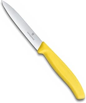 Victorinox Swiss Made Stainless Steel Swiss Classic Paring Knife, Kitchen Tools & Items, 10 cm, Straight Edge, Yellow | Multipurpose Knife 6.7706.L118