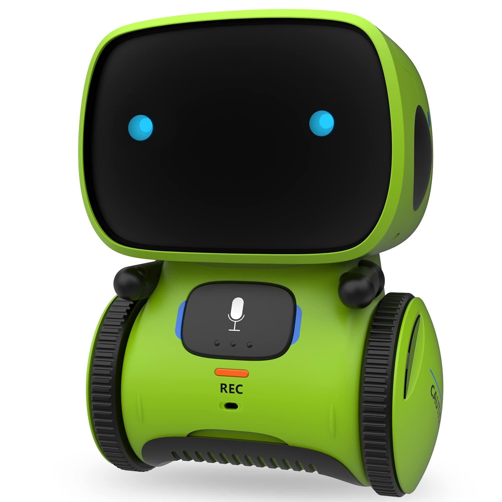 Kids Robot Toy, Talking Interactive Voice Controlled Touch Sensor Smart Robotics with Singing, Dancing, Repeating, Speech Recognition and Voice Recording, Gift for Kids - Green
