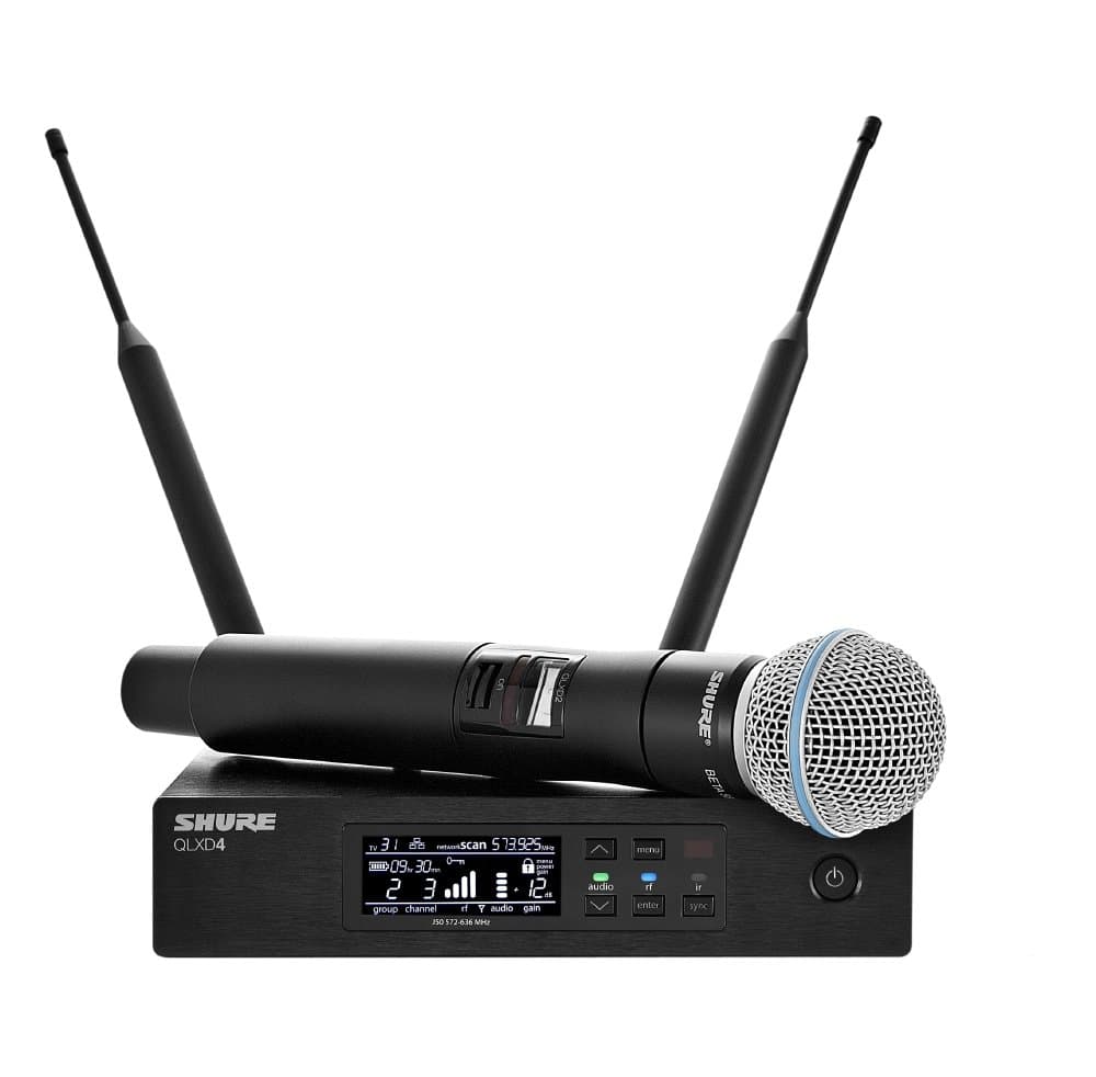 Shure QLXD24/B58-G50 Handheld Wireless System with BETA 58A Vocal Microphone, G50