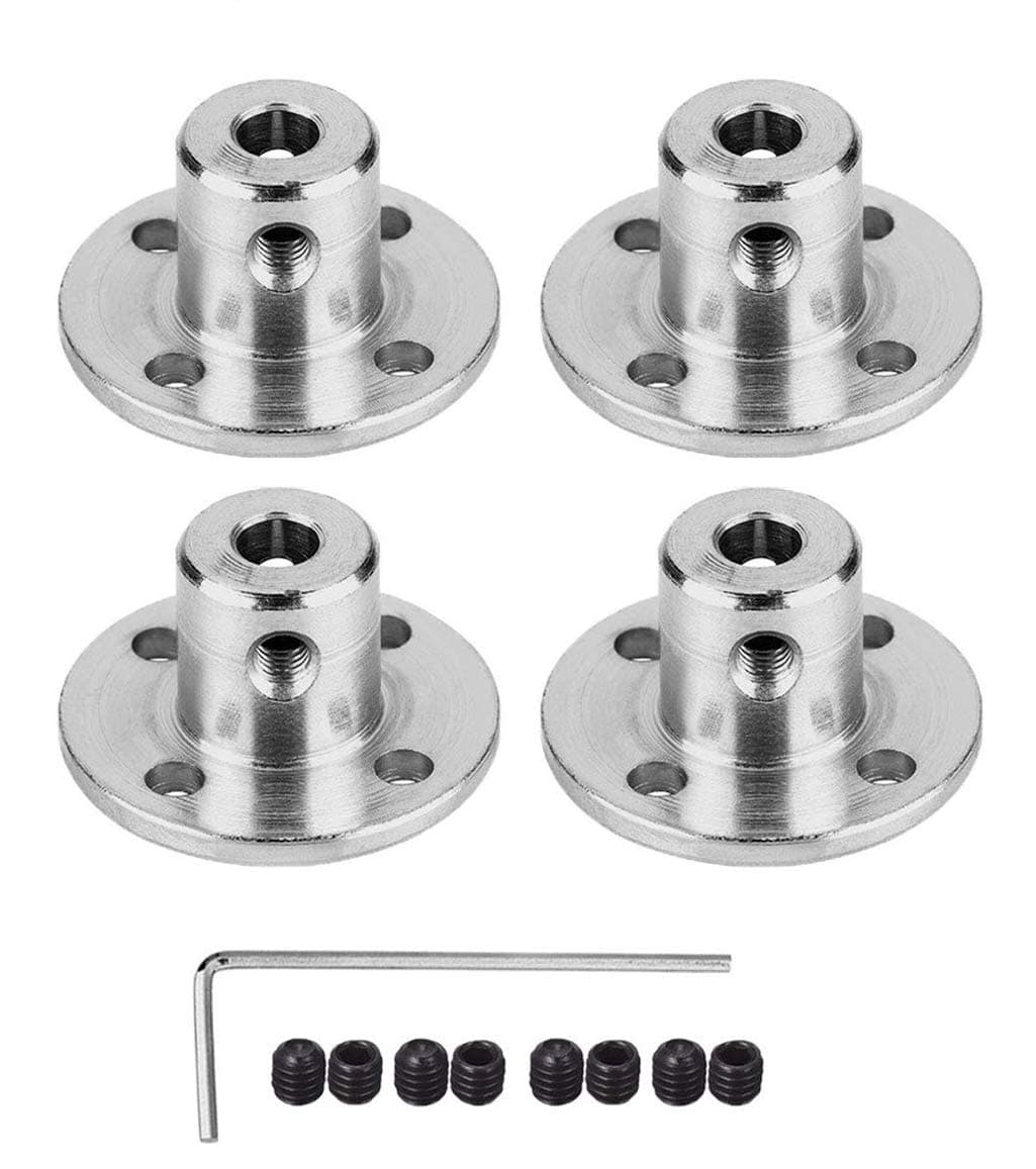 4Pcs 3.17mm Flange Coupling Connector, Rigid Guide Model Coupler Accessory, Shaft Axis Fittings for DIY RC Model Motors