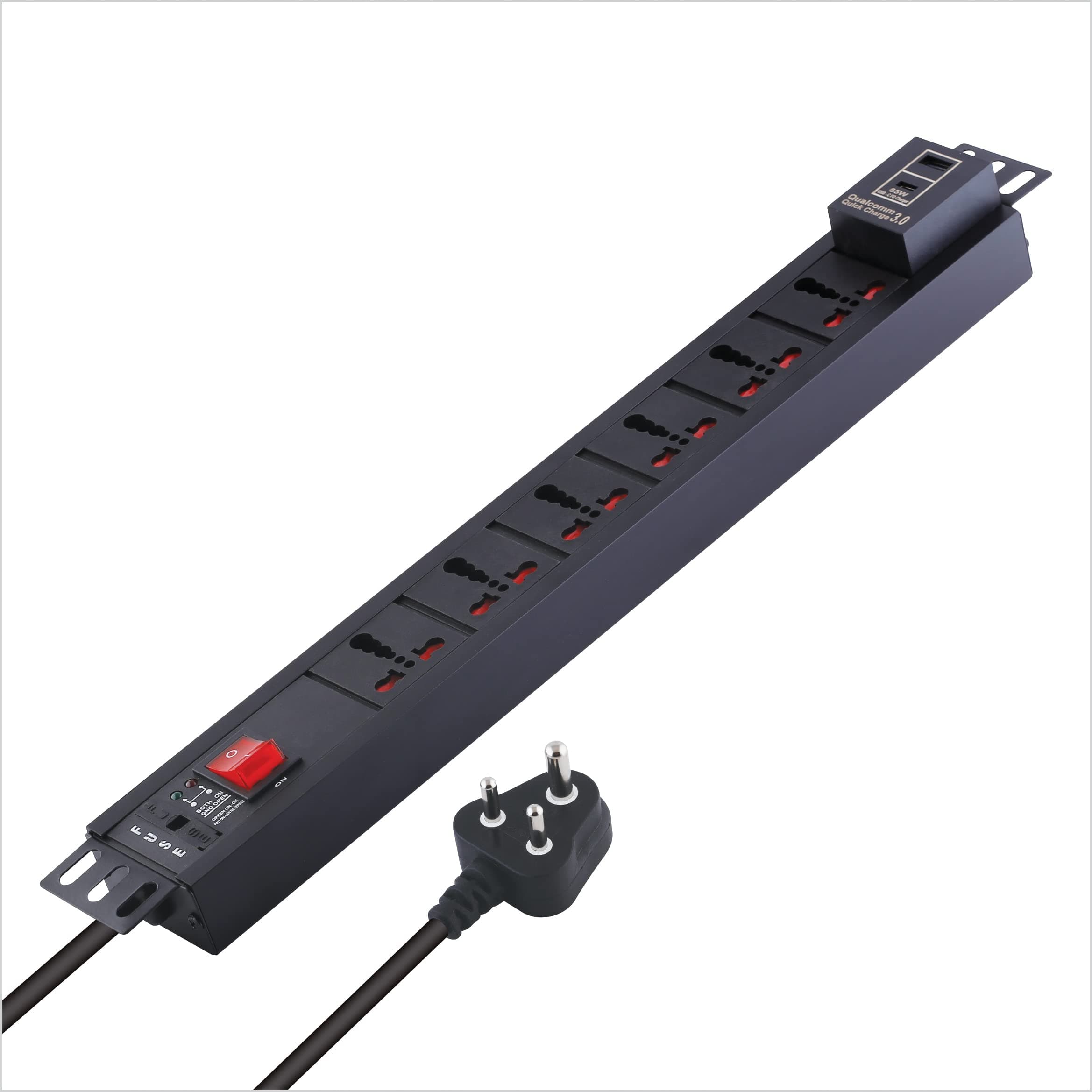 MX Extension Board 6 Outlet 3000W 15 Amp Universal Socket with (0.75 Sq.mm ISI Marked) Power Cord 1.5 Mtr with USB C QC 3.0 PD 95W Port +USB A Type Charging PortBuilt in Fuse Master Switch