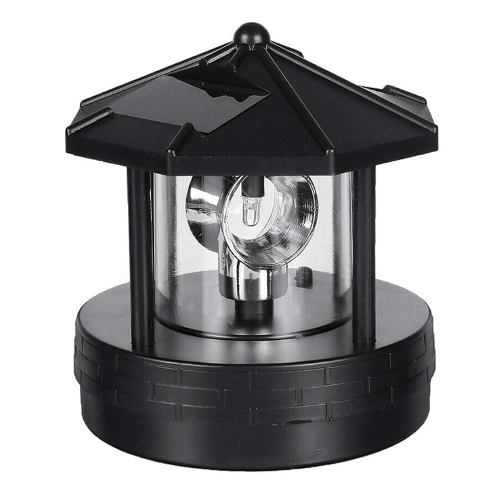 Solar Lighthouse Decor with 360° Rotating Beacon, 4.33x4.13 inch, Motion-Activated IP44 Waterproof LED Light for Garden, Yard, Balcony & Fence – for Outdoor Enthusiasts