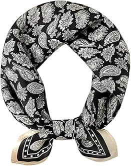 Mulberry Silk Scarfs Women Small Square Scarf 21" x 21" Breathable Lightweight Neckerchief Headscarf