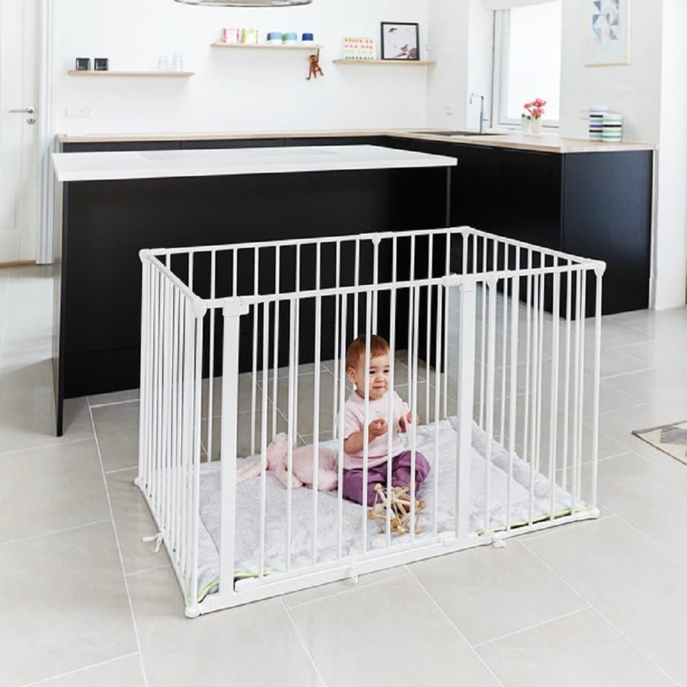 BabyDan Square Playpen with Play Mat (White)